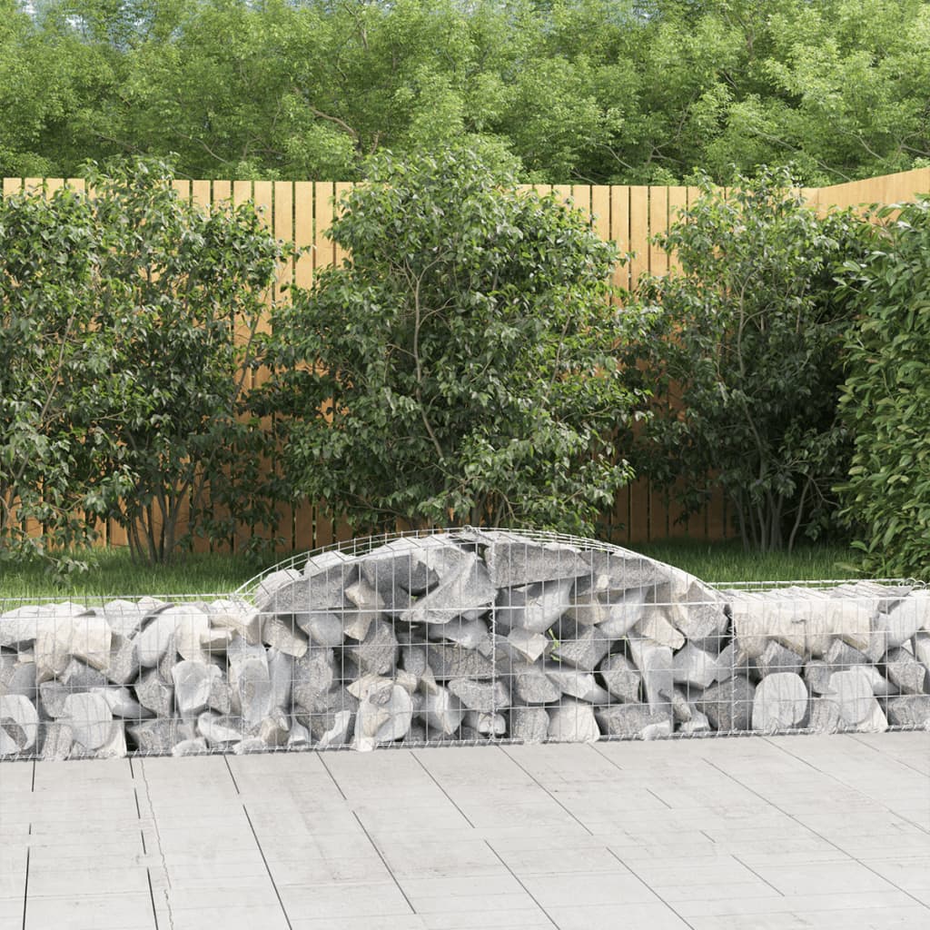 vidaXL Oblúkový gabionový kôš 8 ks 300x50x40/60 cm pozinkované železo