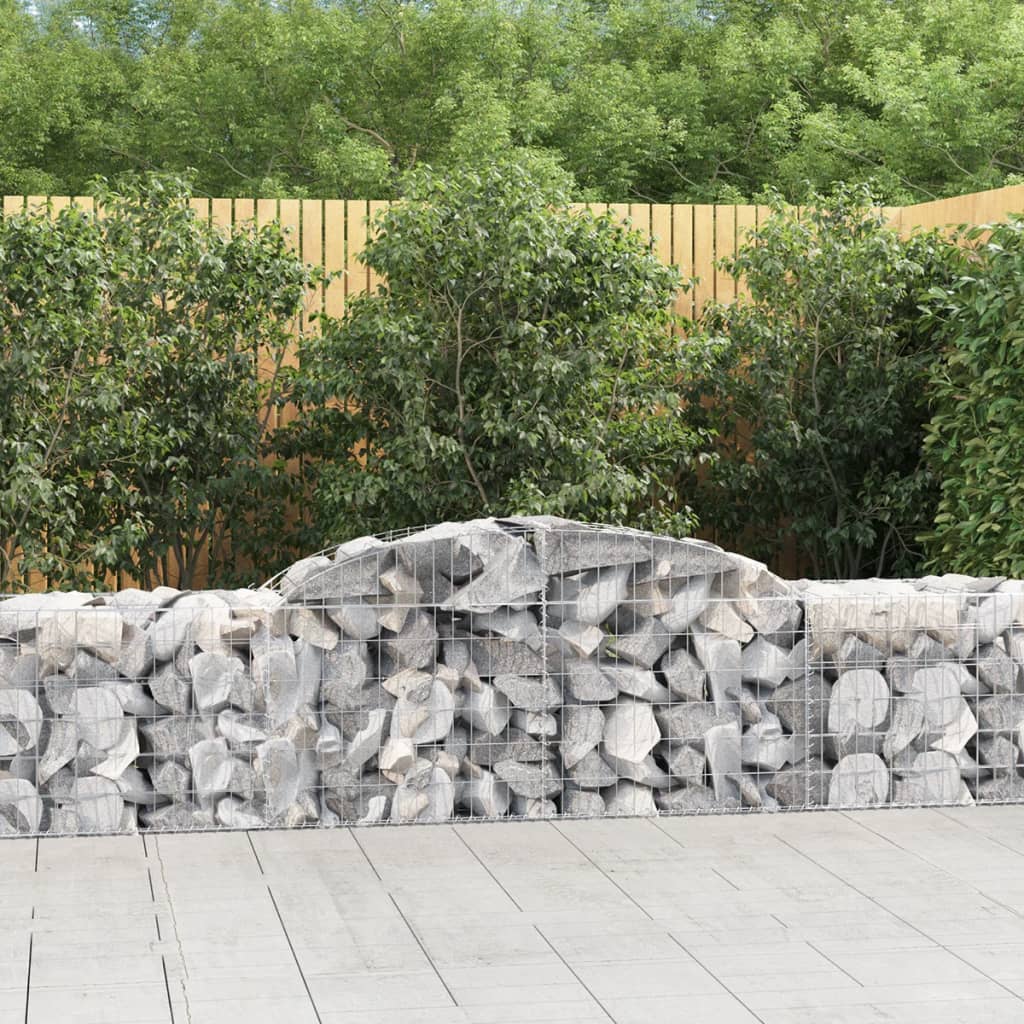 vidaXL Oblúkový gabionový kôš 10 ks 300x50x60/80 cm pozinkované železo