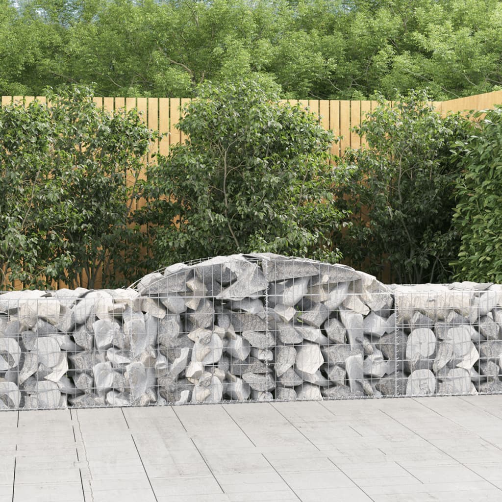 vidaXL Oblúkový gabionový kôš 12 ks 300x50x60/80 cm pozinkované železo