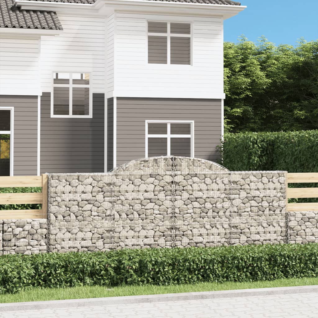 vidaXL Oblúkové gabionové koše 12 ks 300x50x120/140 cm pozink. železo