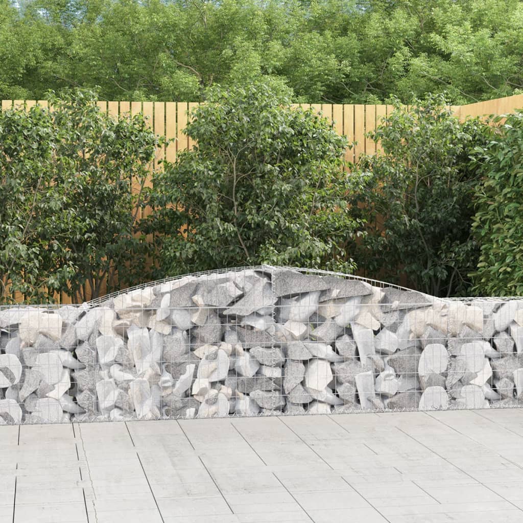 vidaXL Oblúkový gabionový kôš 8 ks 400x30x60/80 cm pozinkované železo