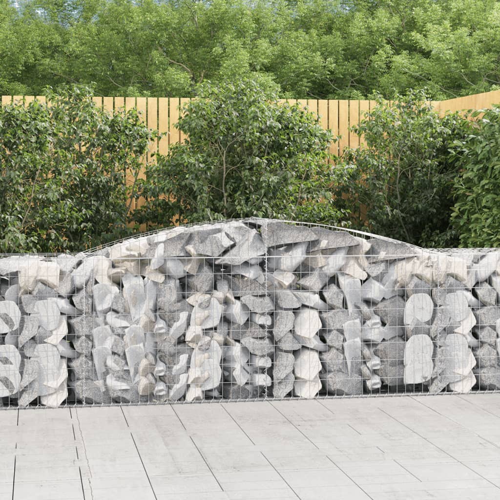 vidaXL Oblúkové gabionové koše 4 ks 400x50x80/100cm pozinkované železo