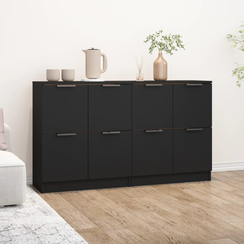 vidaXL Komody 2 ks čierna 60x30x70 cm spracované drevo