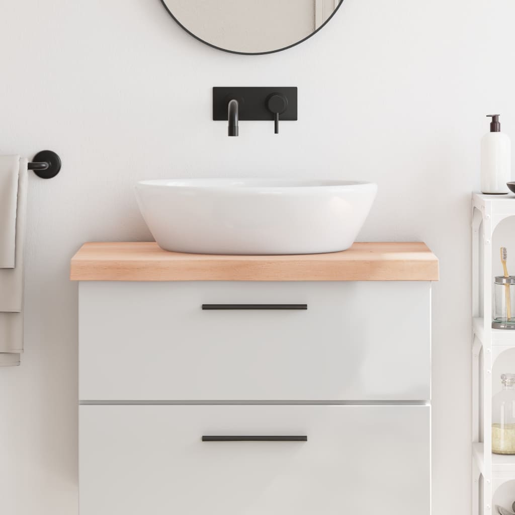 vidaXL Kúpeľňová doska 80x50x(2-6) cm neošetrený masív
