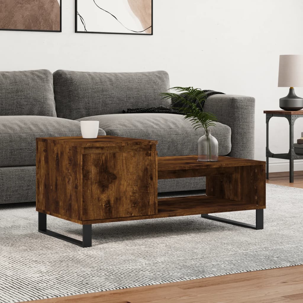 vidaXL Konferenčný stolík dymový dub 100x50x45 cm spracované drevo