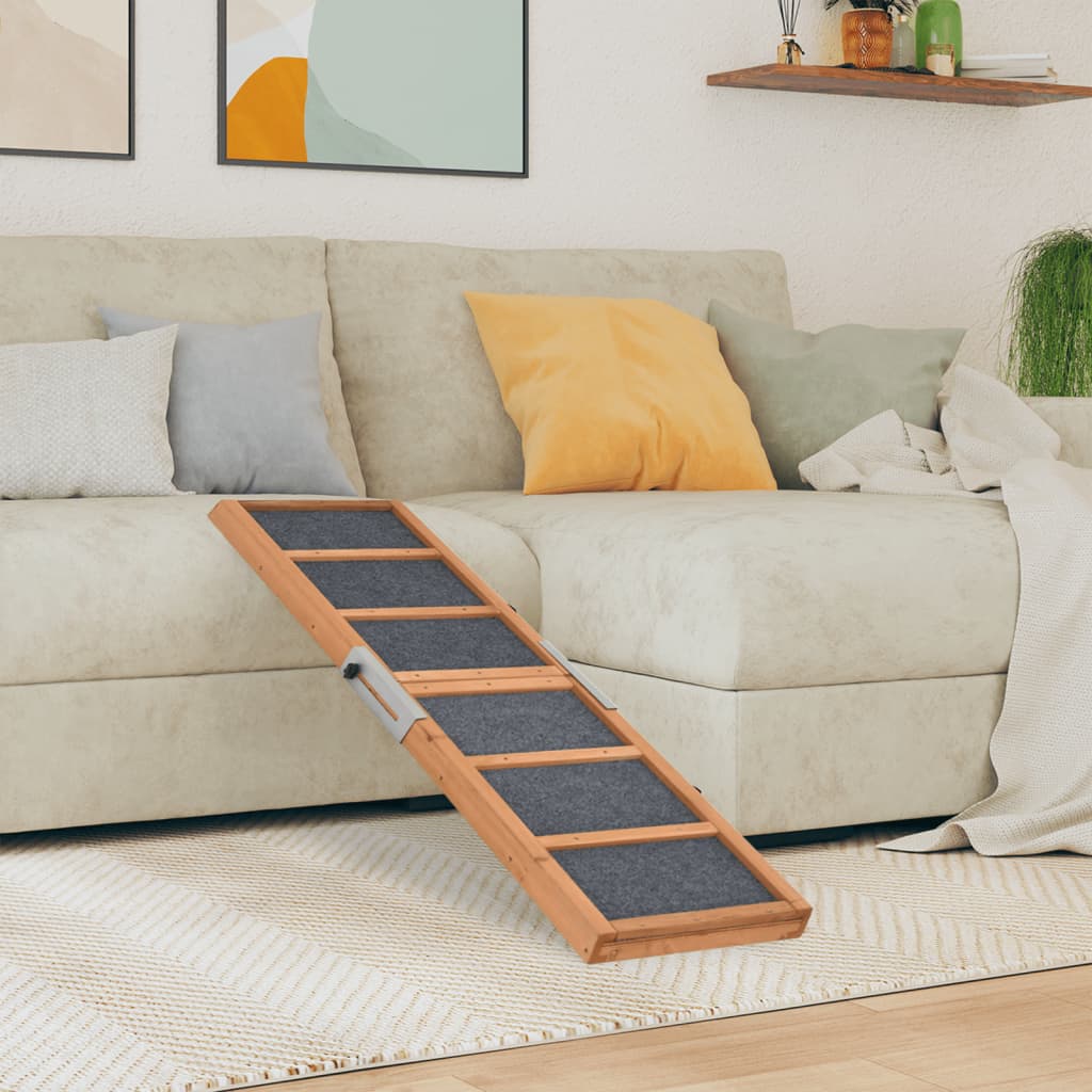 vidaXL Rampa pre psa šedá 120x30 cm jedľové masívne drevo