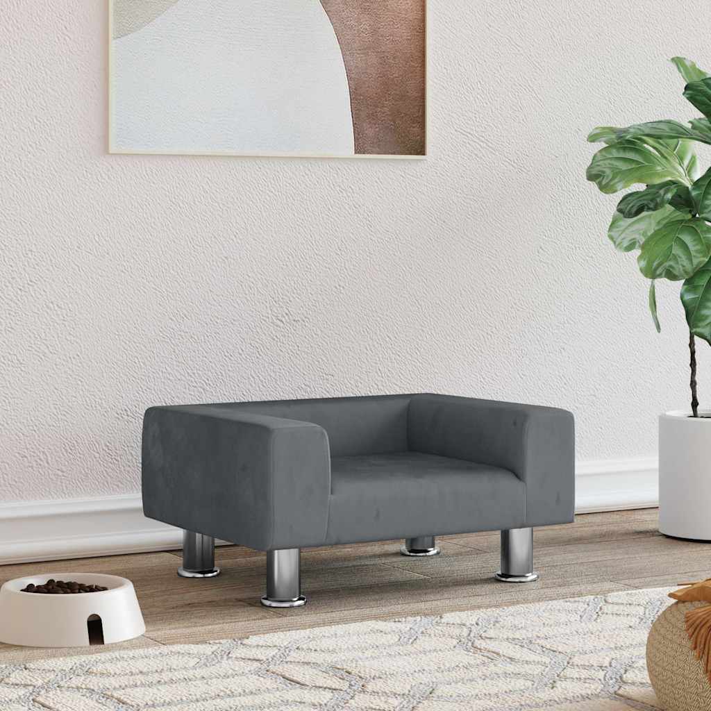 vidaXL Pelech pre psa tmavosivý 50x40x26,5 cm zamat
