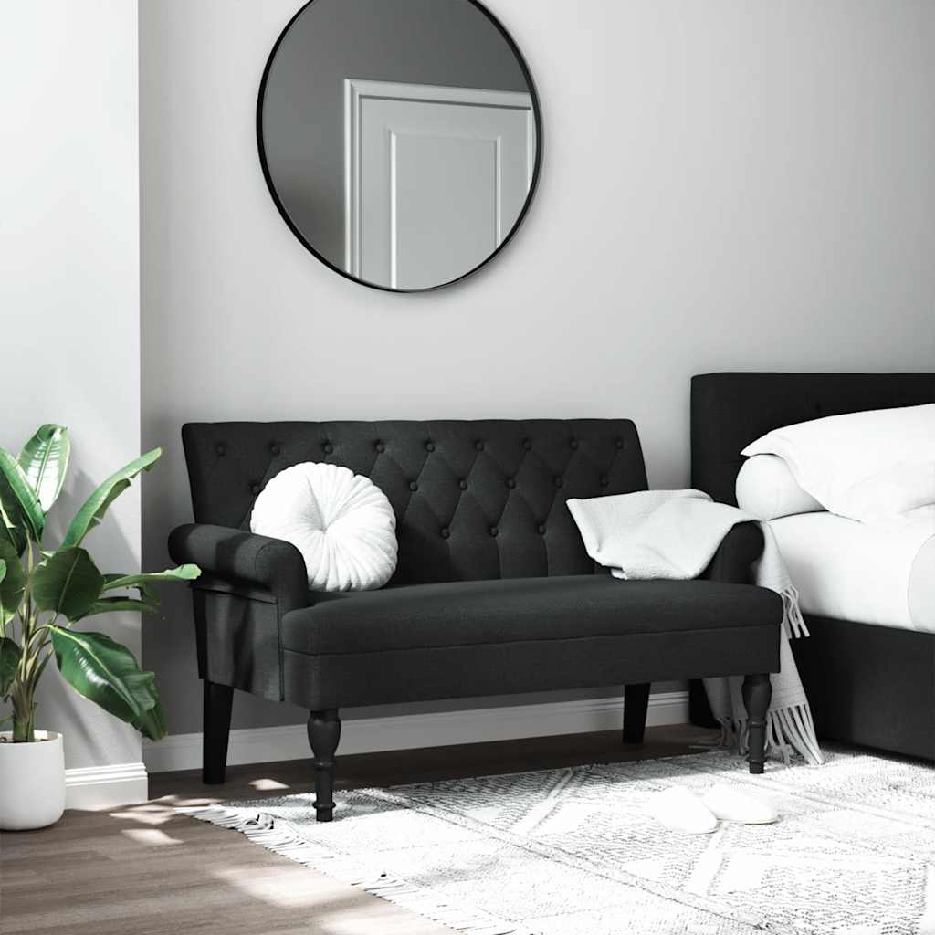 vidaXL Lavička s operadlom čierna 120x62x75,5 cm látka