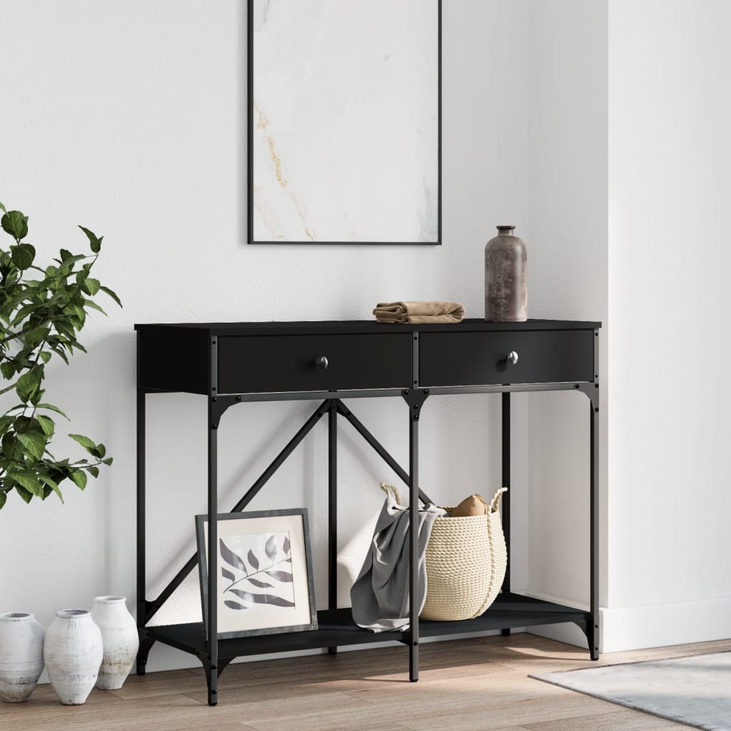 vidaXL Konzolový stolík čierny 100x39x78,5 cm kompozitné drevo
