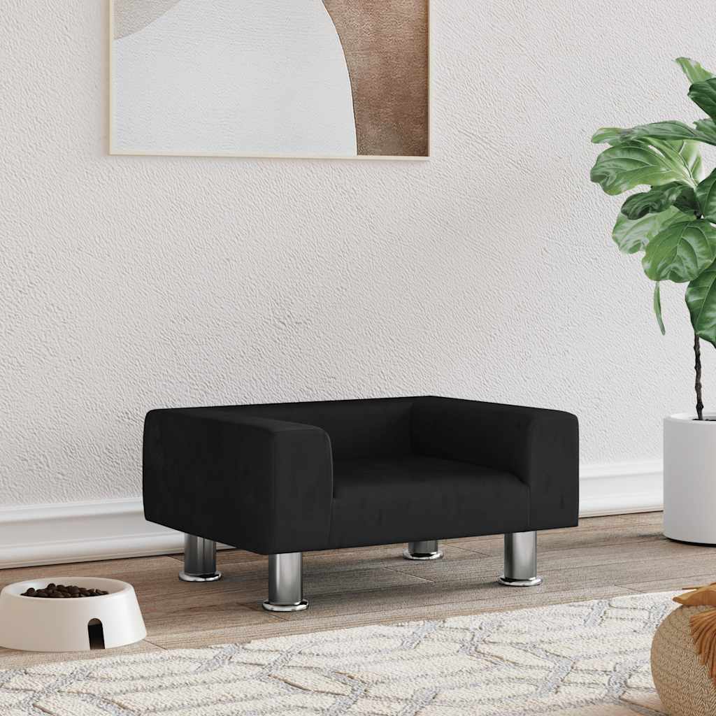 vidaXL Pelech pre psa čierny 50x40x26,5 cm zamat
