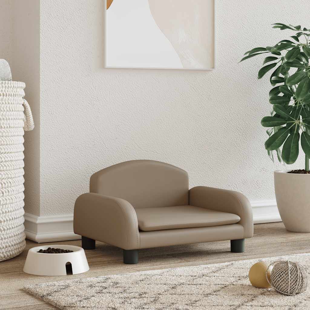 vidaXL Pelech pre psa kapučínový 50x40x30 cm umelá koža