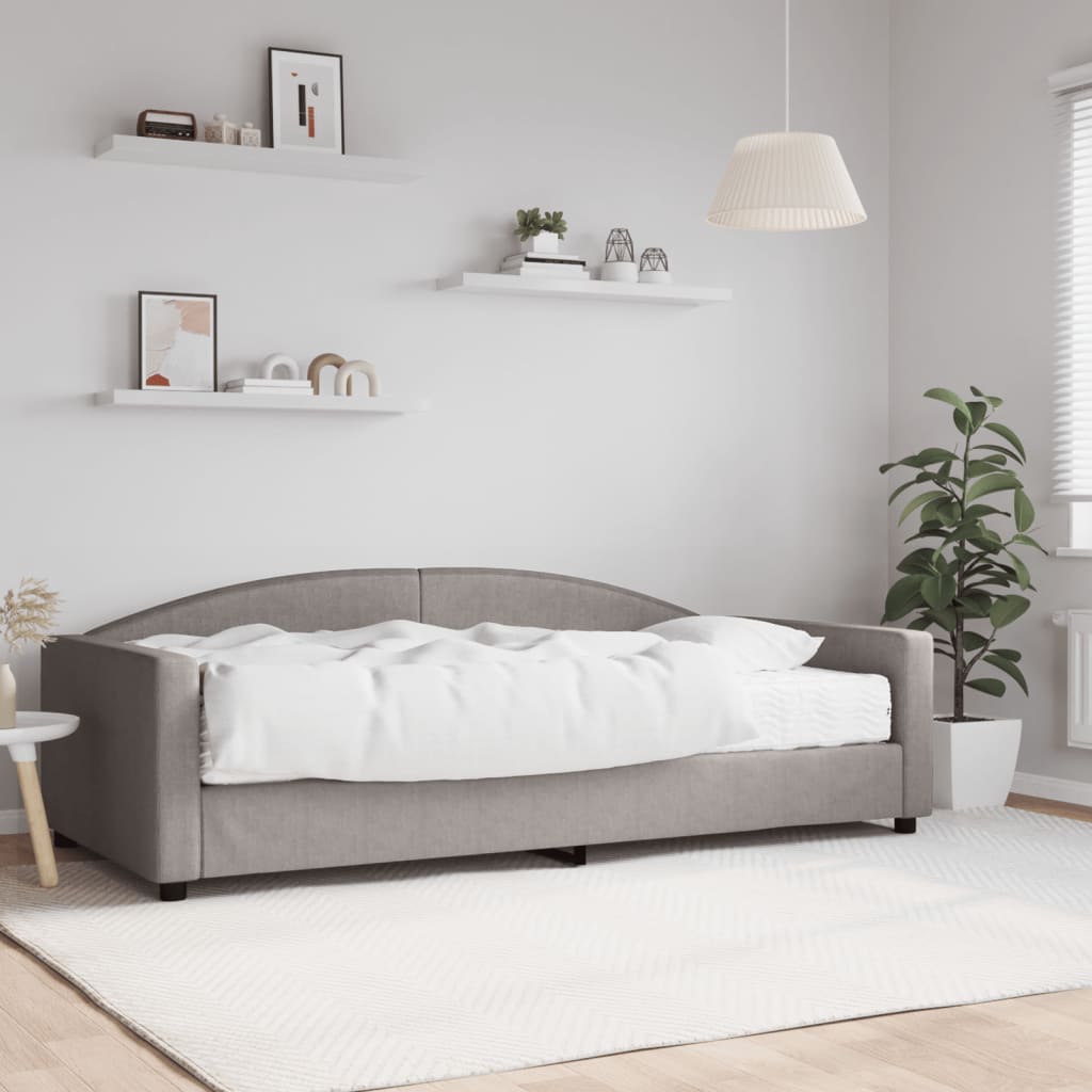 vidaXL Denná posteľ s matracom sivohnedá 100x200 cm látka