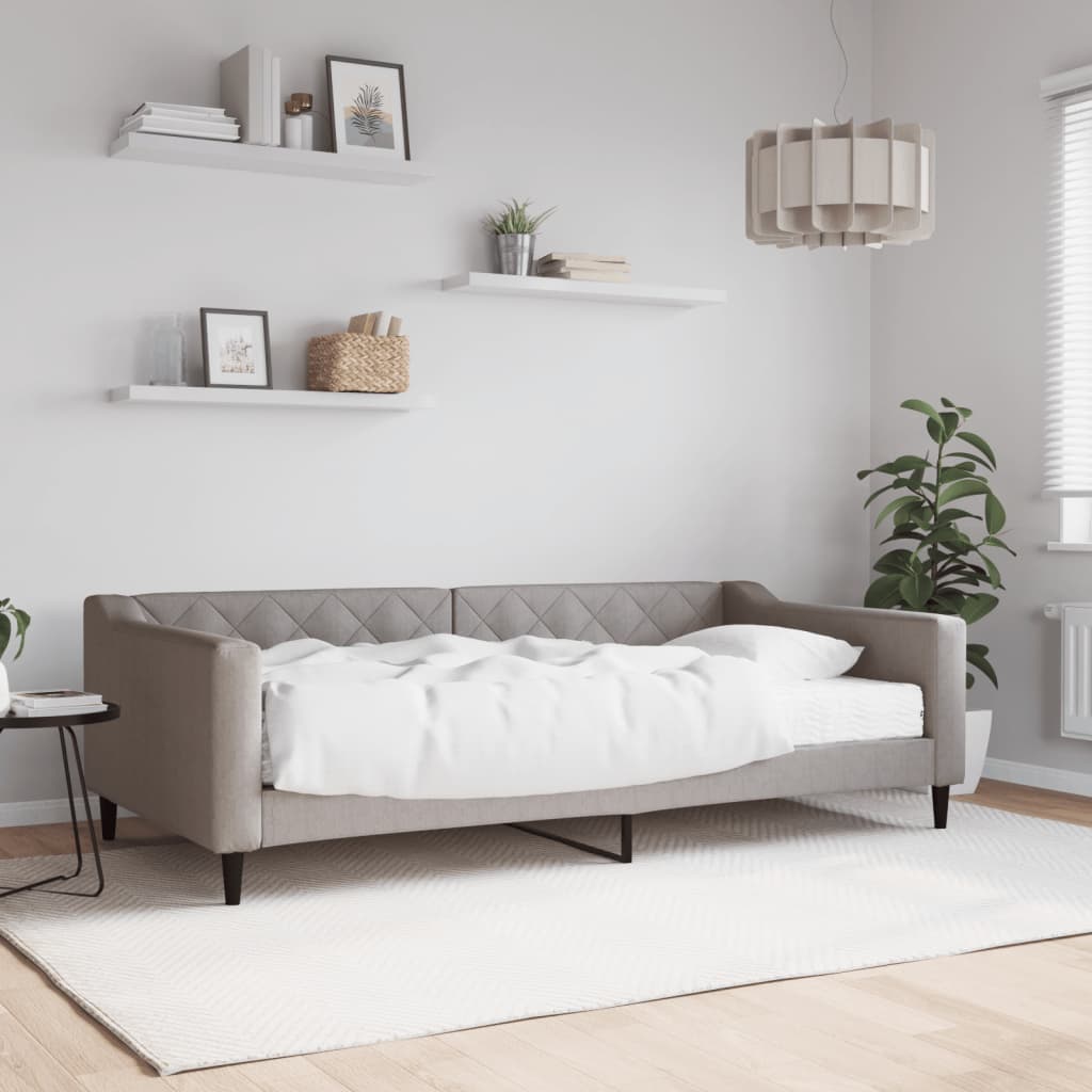 vidaXL Denná posteľ s matracom sivohnedá 100x200 cm látka