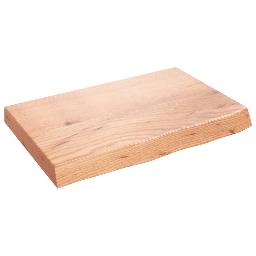vidaXL Nástenná polica bledohnedá 60x40x(2-6) cm ošetrený masívny dub
