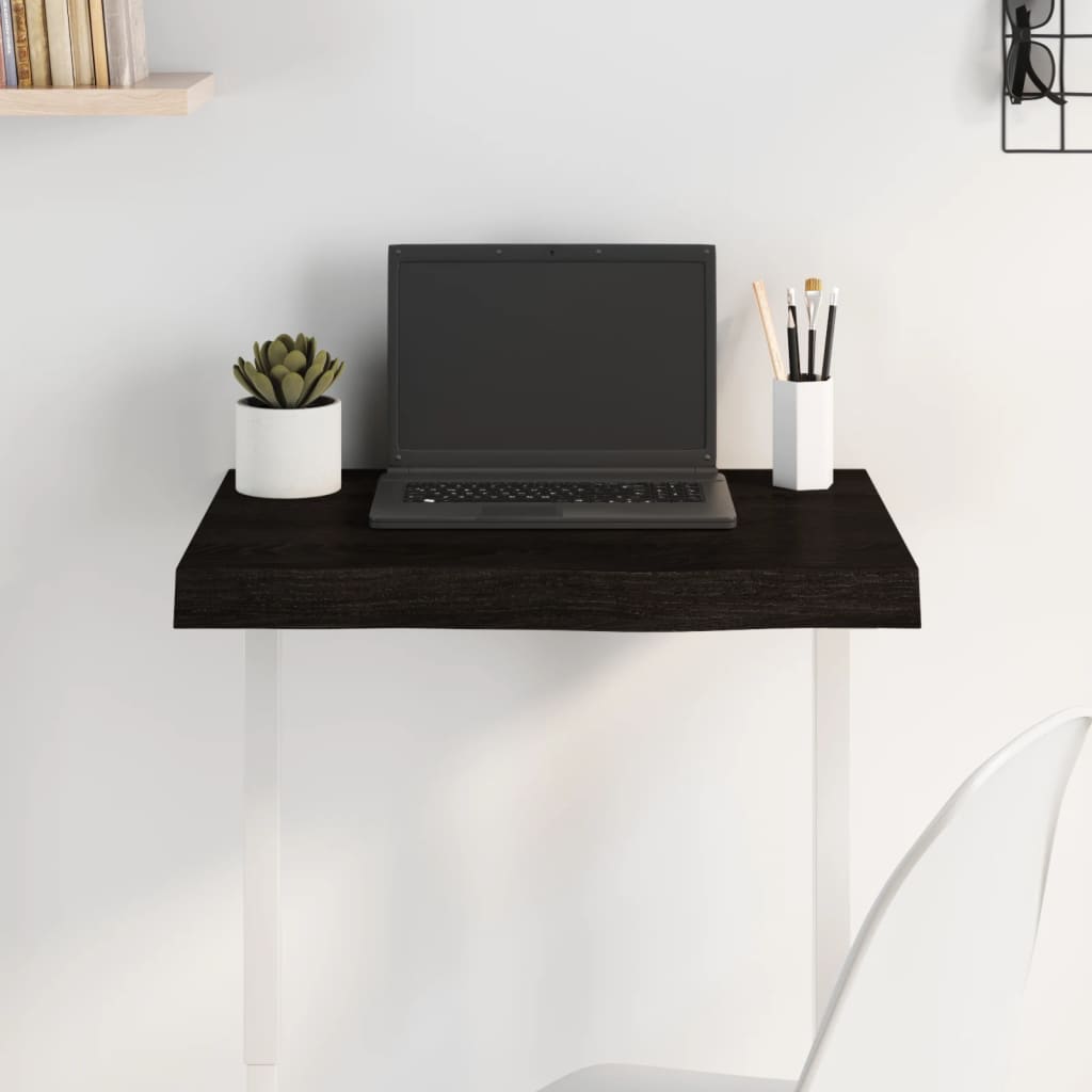 vidaXL Stolová doska tmavohnedá 60x40x(2-6) cm ošetrený dubový masív