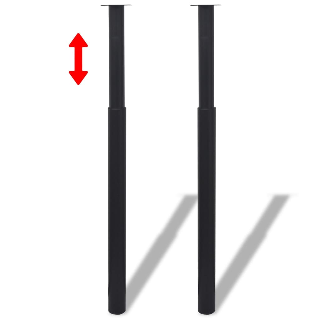 vidaXL Teleskopické stolové nohy, čierne, 710 mm-1100 mm 2 ks