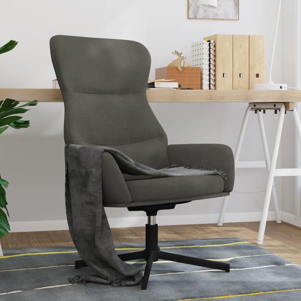 vidaXL Relaxačné kreslo tmavosivé zamat