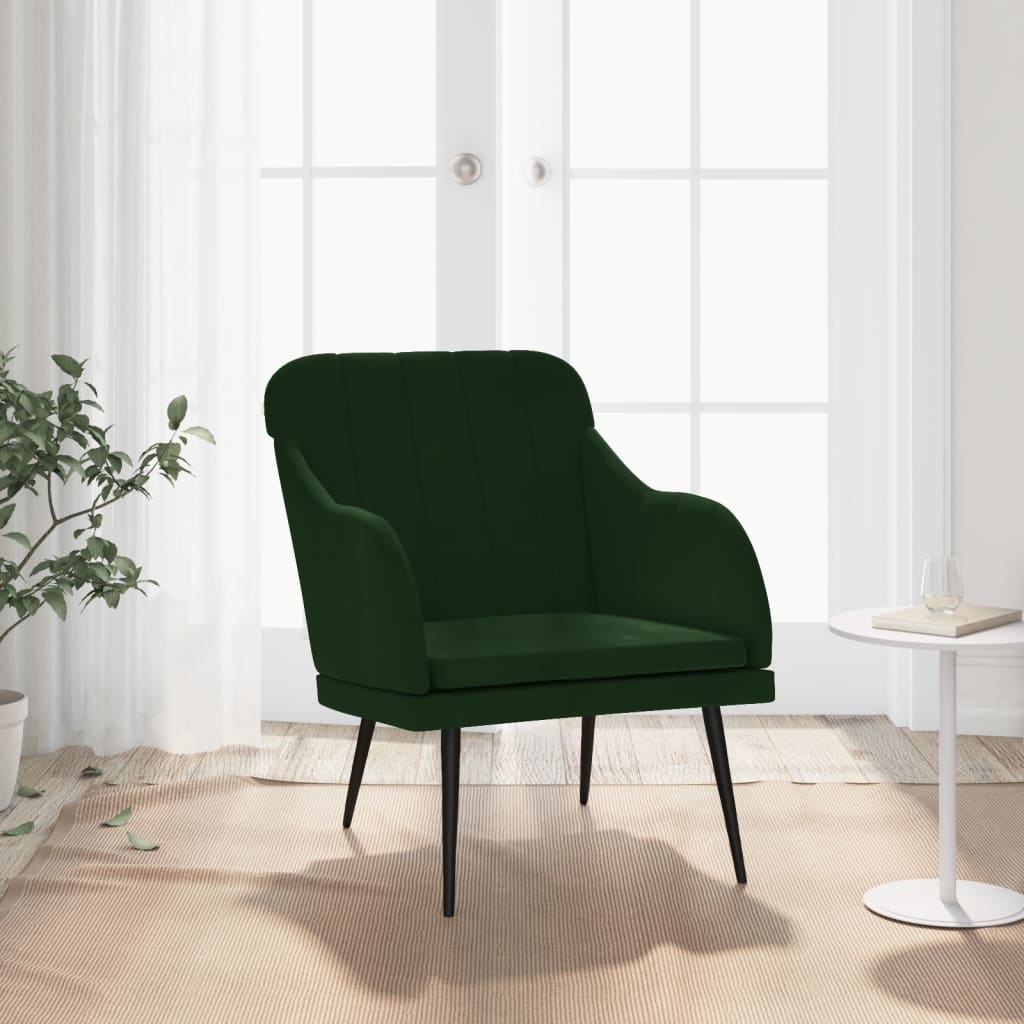 vidaXL Kreslo tmavozelené 63x76x80 cm zamat