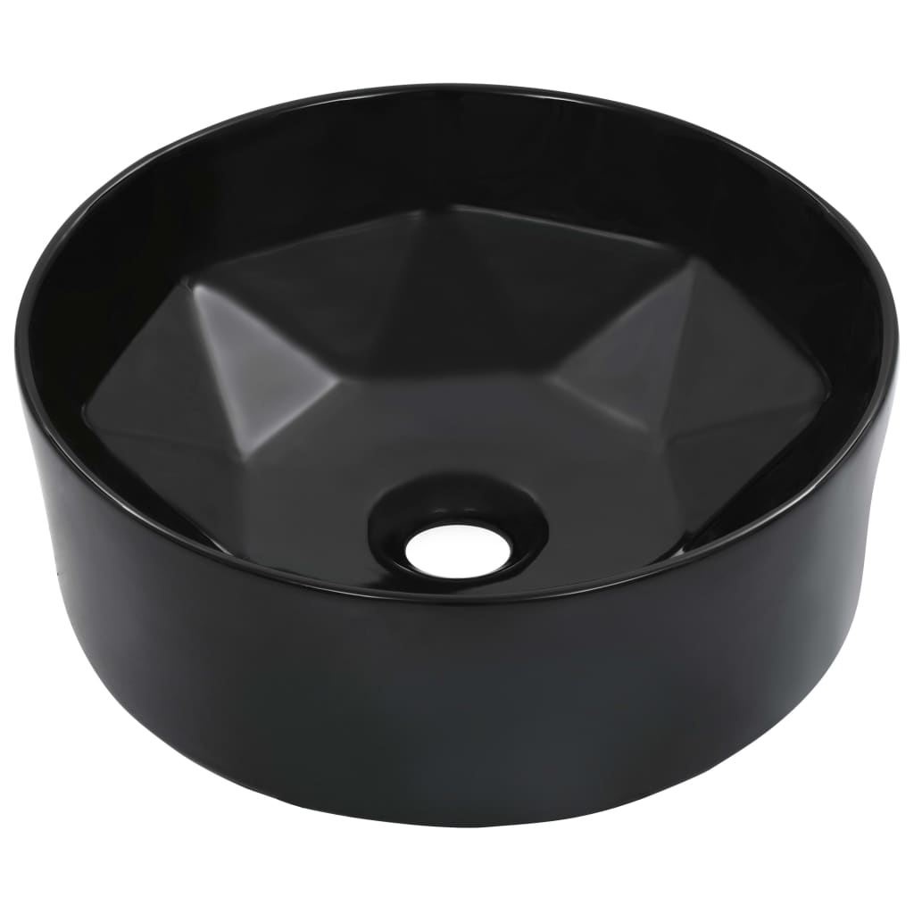 vidaXL Umývadlo 36x14 cm keramické čierne