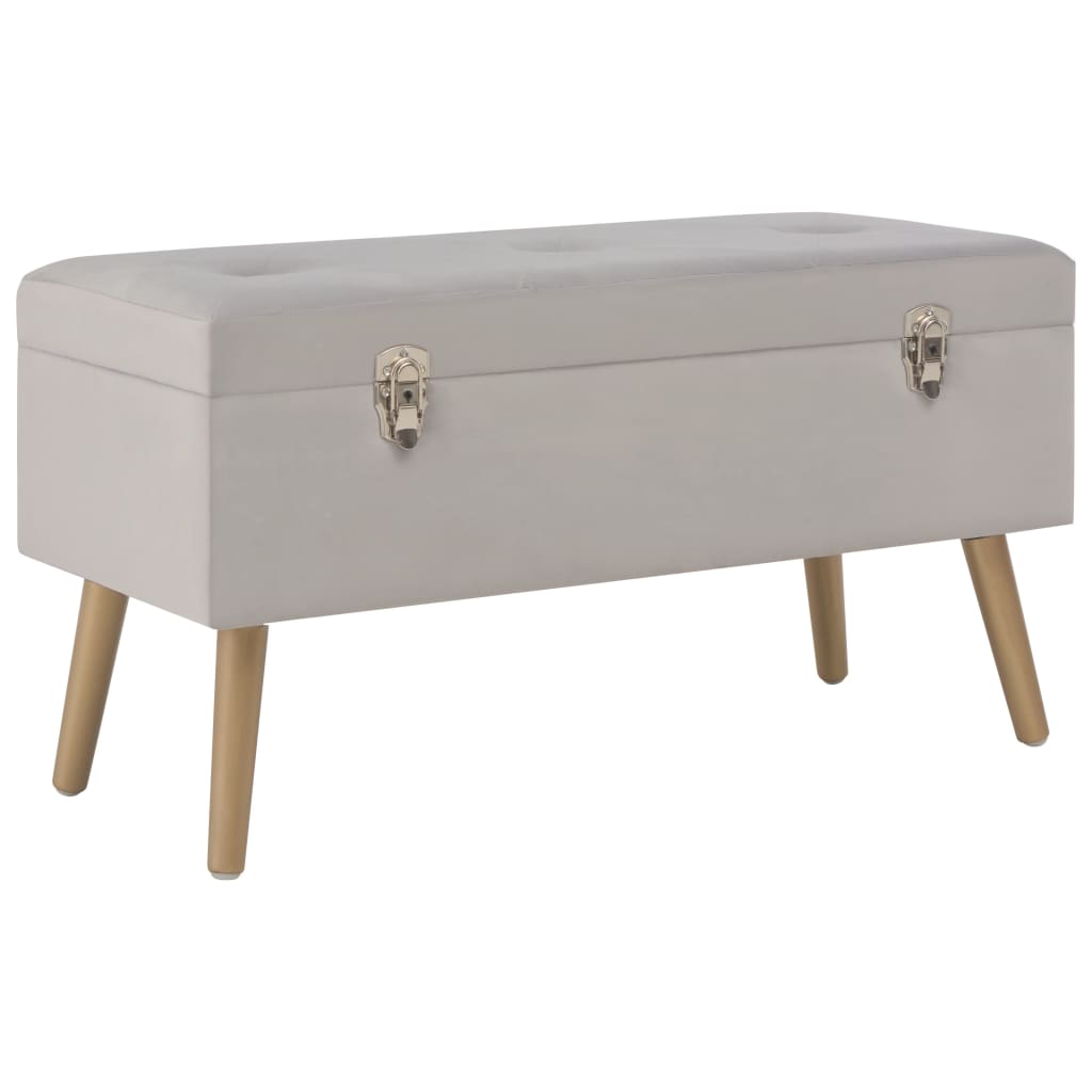 vidaXL Lavica s úložným priestorom 80 cm sivá zamat