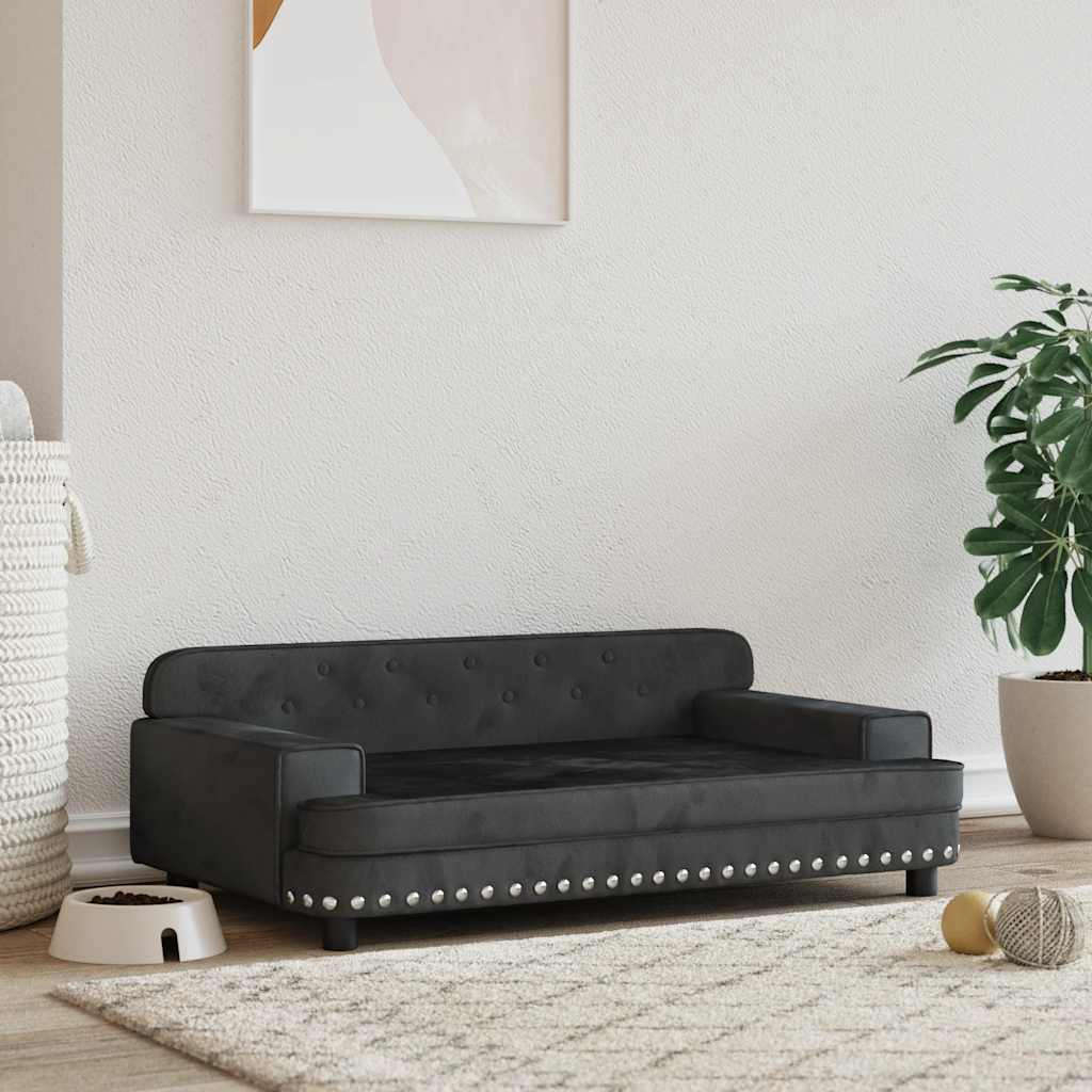 vidaXL Pelech pre psa, čierny 90x53x30 cm, zamat