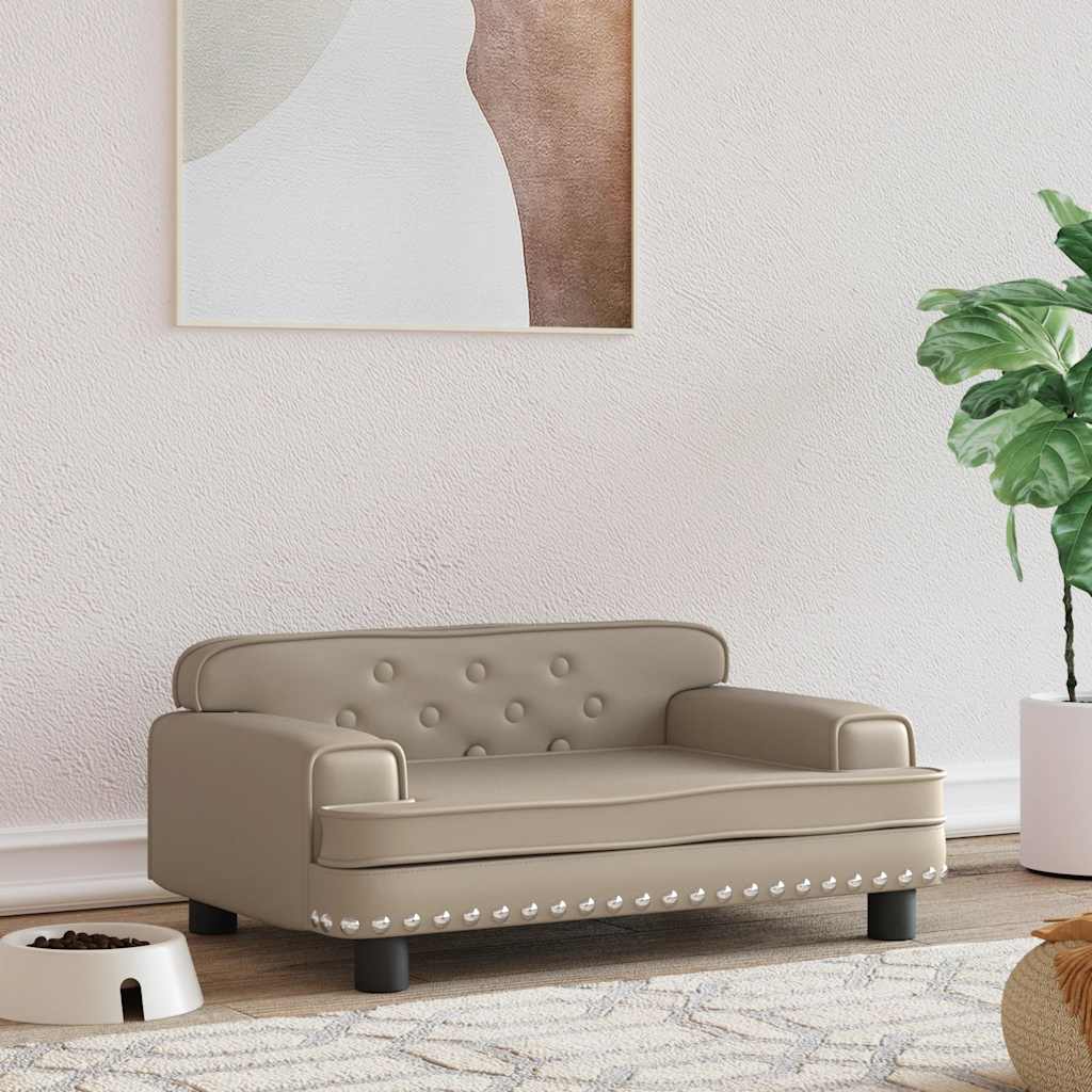 vidaXL Pelech pre psa kapučínový 70x45x30 cm umelá koža