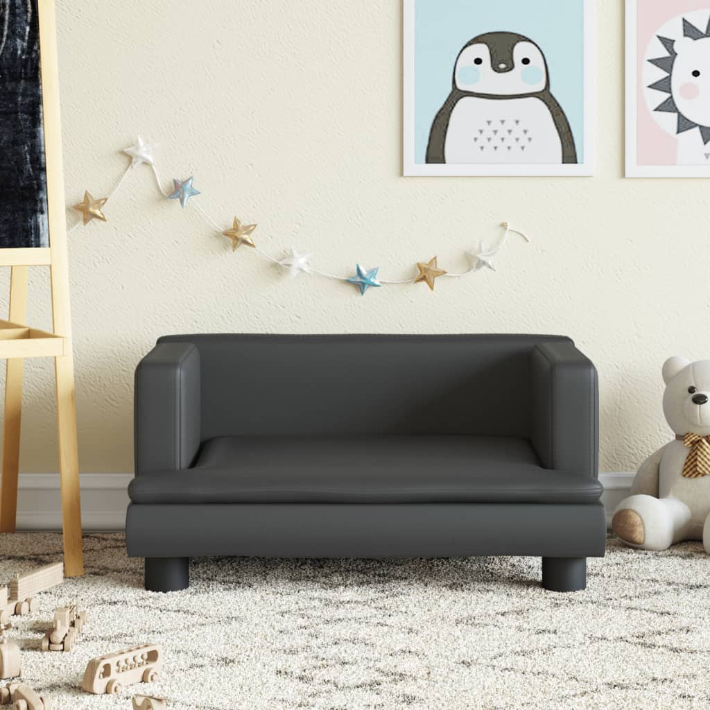 vidaXL Detská pohovka čierna 60x40x30 cm umelá koža