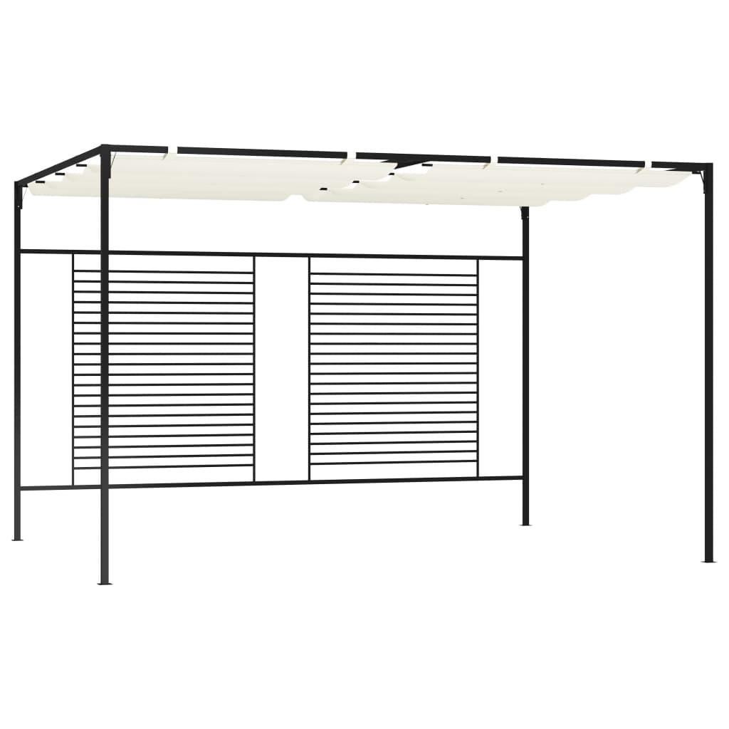 vidaXL Altánok so zaťahovacou strieškou 3x4x2,3 m krémový 180 g/m²