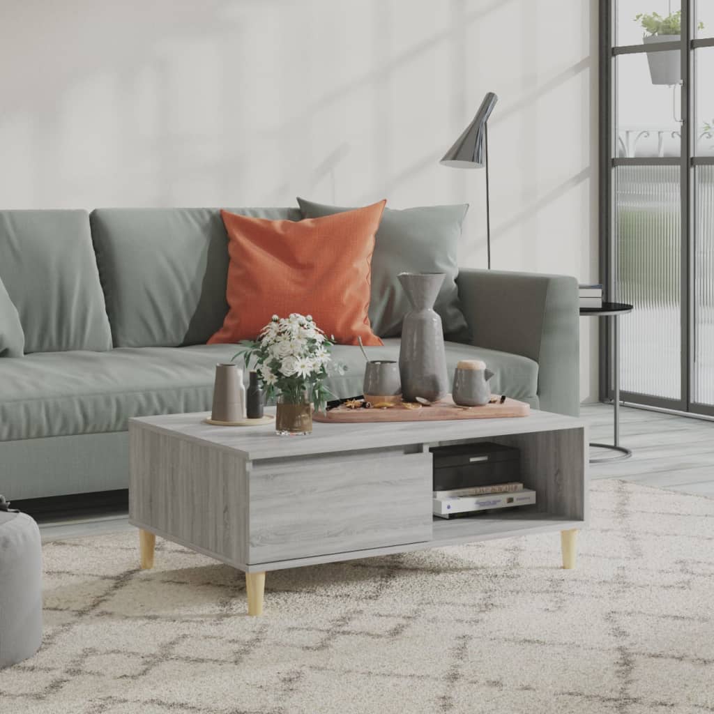 vidaXL Konferenčný stolík sivý sonoma 90x60x35 cm kompozitné drevo