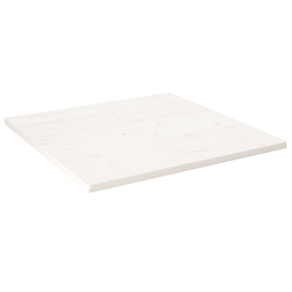 vidaXL Stolová doska biela 70x70x2,5 cm masívna borovica štvorcová