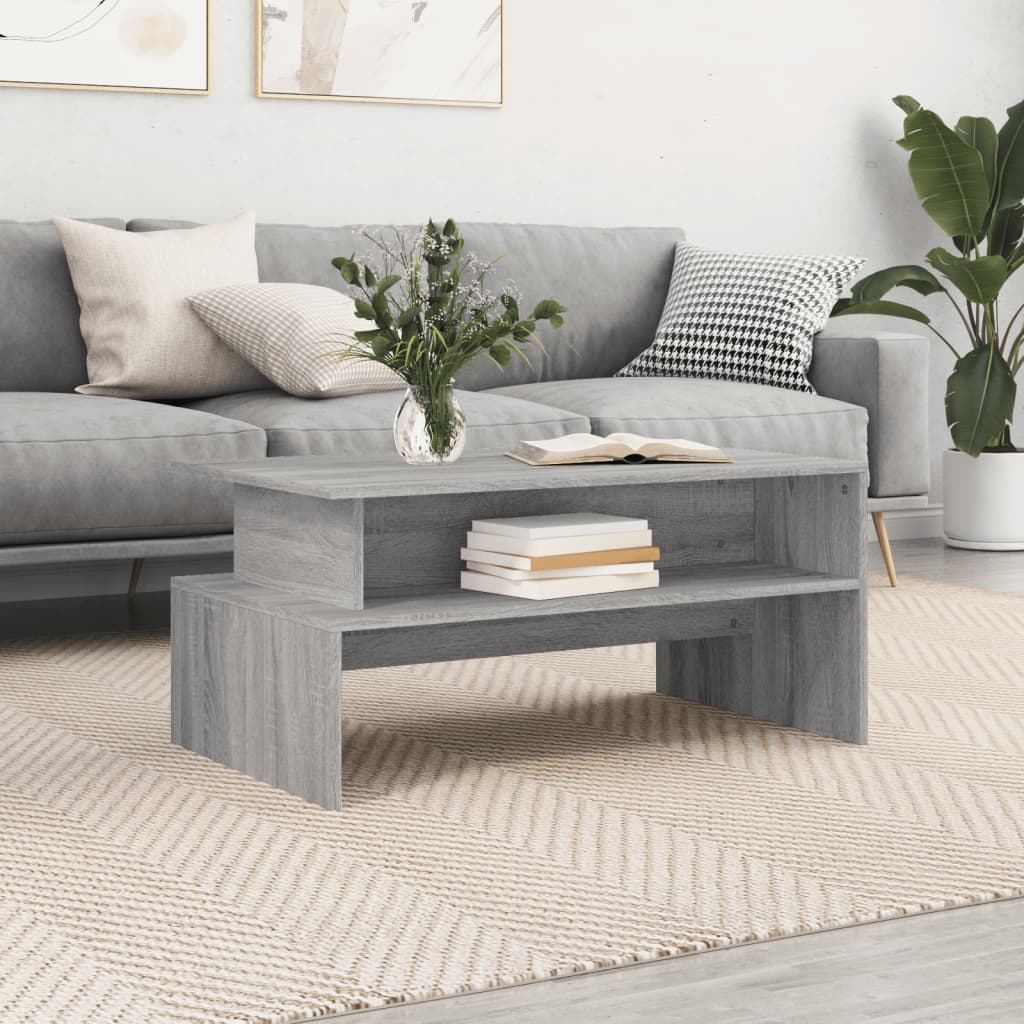 vidaXL Konferenčný stolík sivý dub sonoma 90x55x42,5 kompozitné drevo