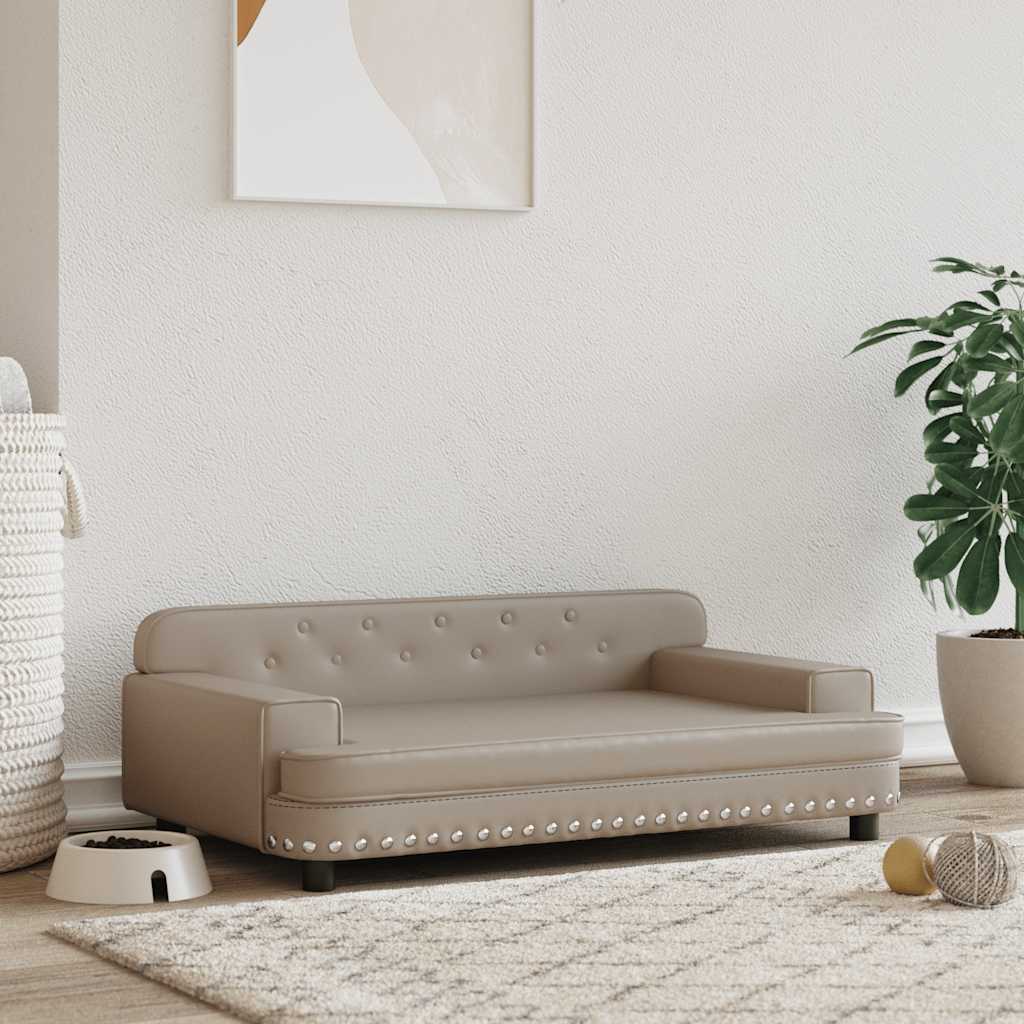 vidaXL Pelech pre psa, kapučínový 90x53x30 cm, umelá koža