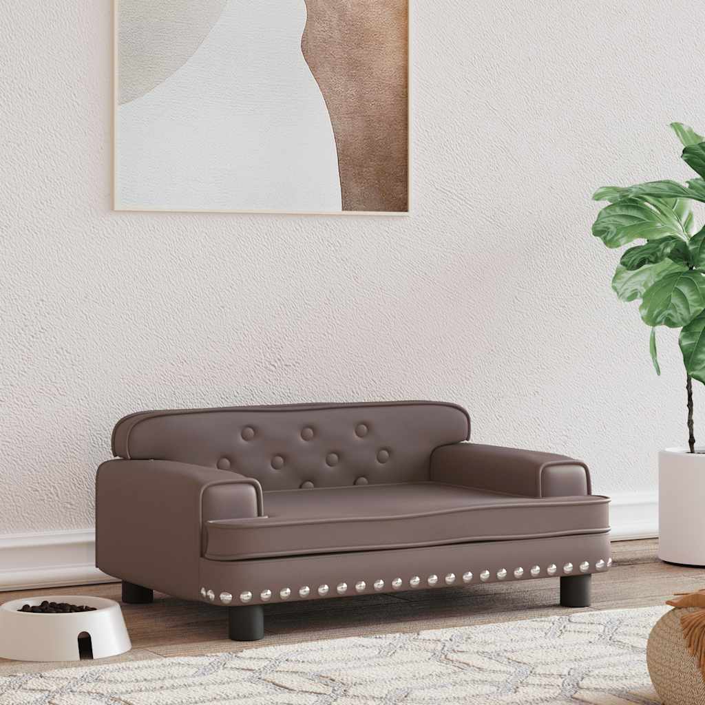 vidaXL Pelech pre psa hnedý 70x45x30 cm umelá koža
