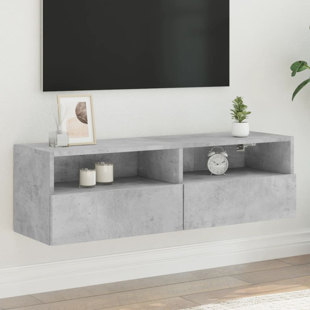 vidaXL TV nástenná skrinka betónovo sivá 100x30x30 cm kompozitné drevo