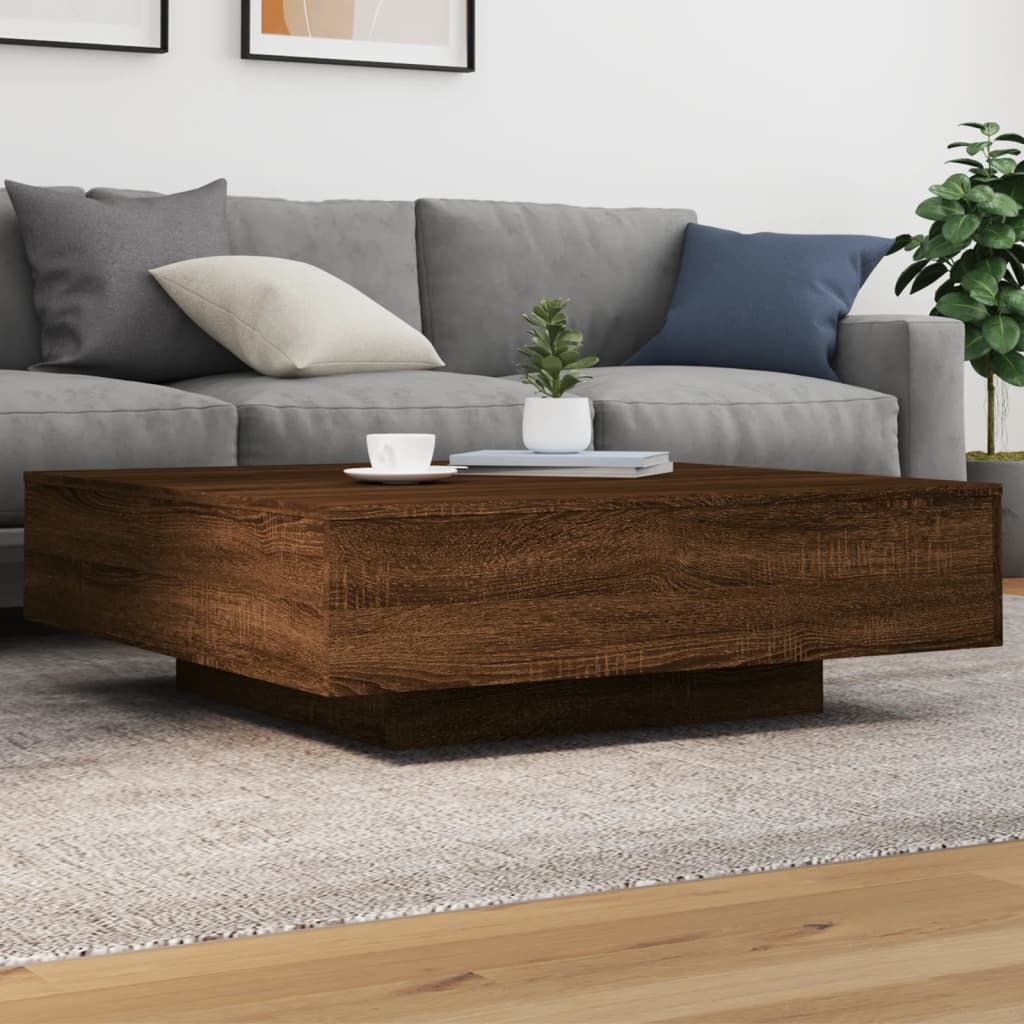 vidaXL Konferenčný stolík hnedý dub 100x100x31 cm kompozitné drevo