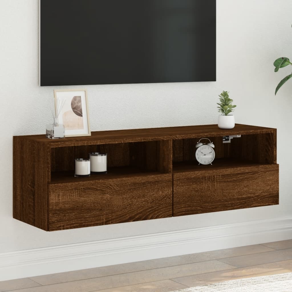 vidaXL TV nástenná skrinka hnedý dub 100x30x30 cm kompozitné drevo