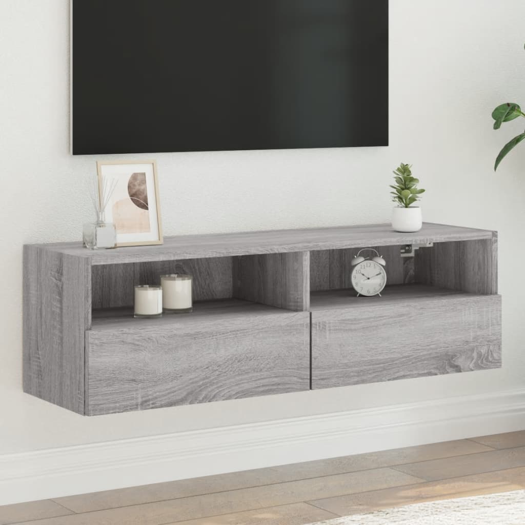 vidaXL TV nástenná skrinka sivá sonoma 100x30x30 cm kompozitné drevo