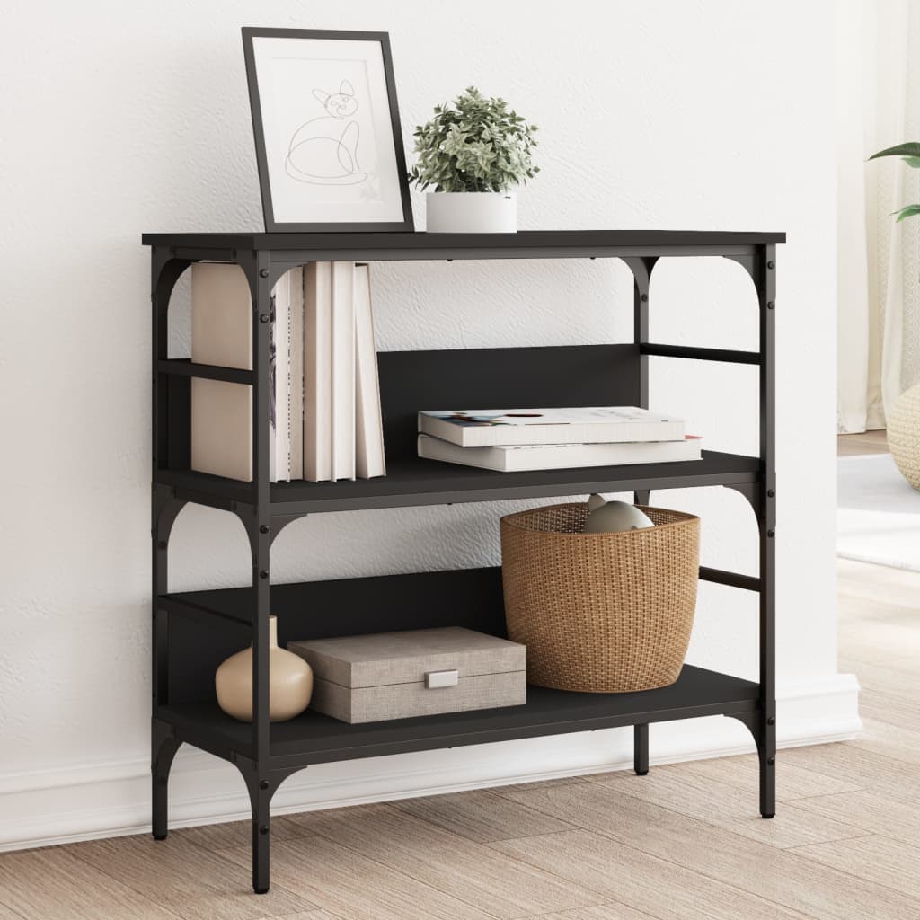 vidaXL Konzolový stolík čierny 75x32x75 cm kompozitné drevo
