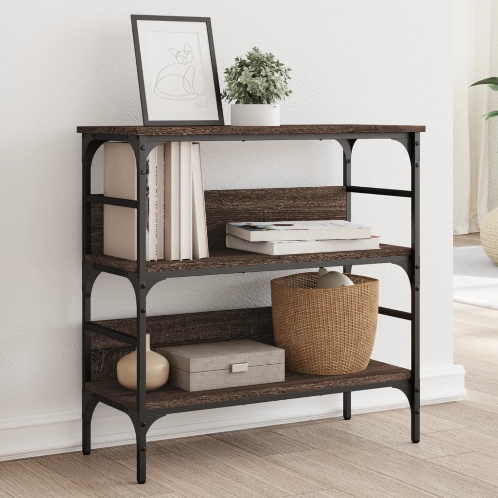 vidaXL Konzolový stolík hnedý dub 75x32x75 cm kompozitné drevo