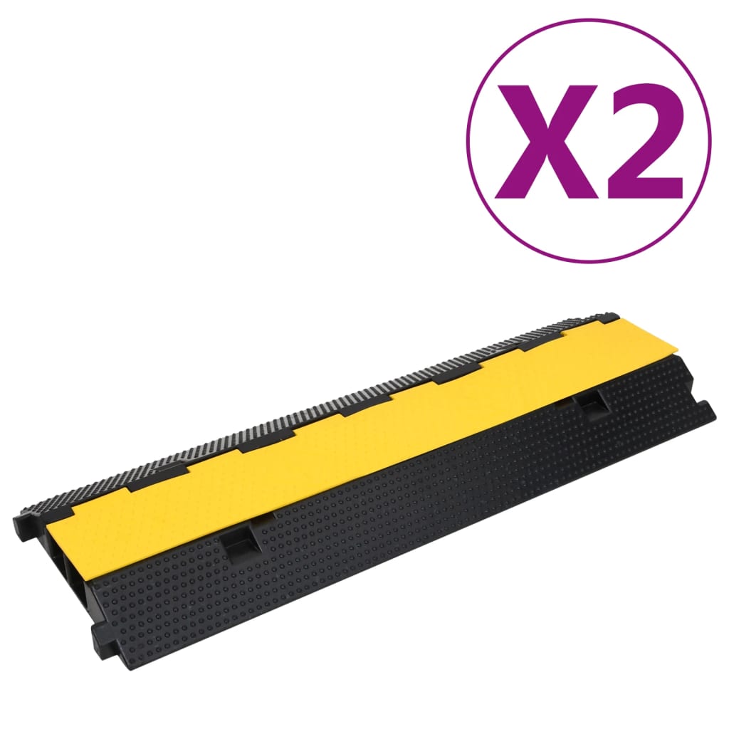 vidaXL Káblové gumené prejazdy 2 ks 2 kanálové 100 cm