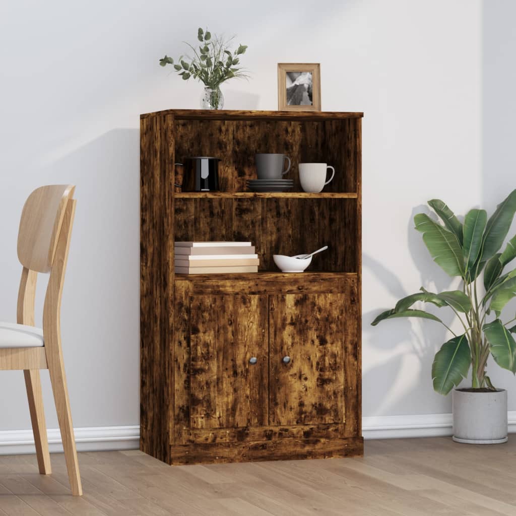 vidaXL Vysoká skrinka dymový dub 60x35,5x103,5 cm kompozitné drevo