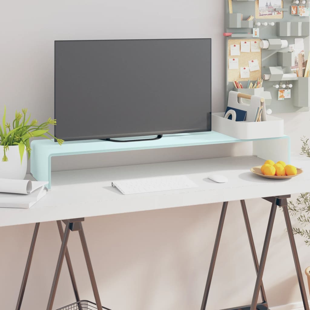 vidaXL TV stojan/stojan pod monitor, sklo, zelený 100x30x13 cm