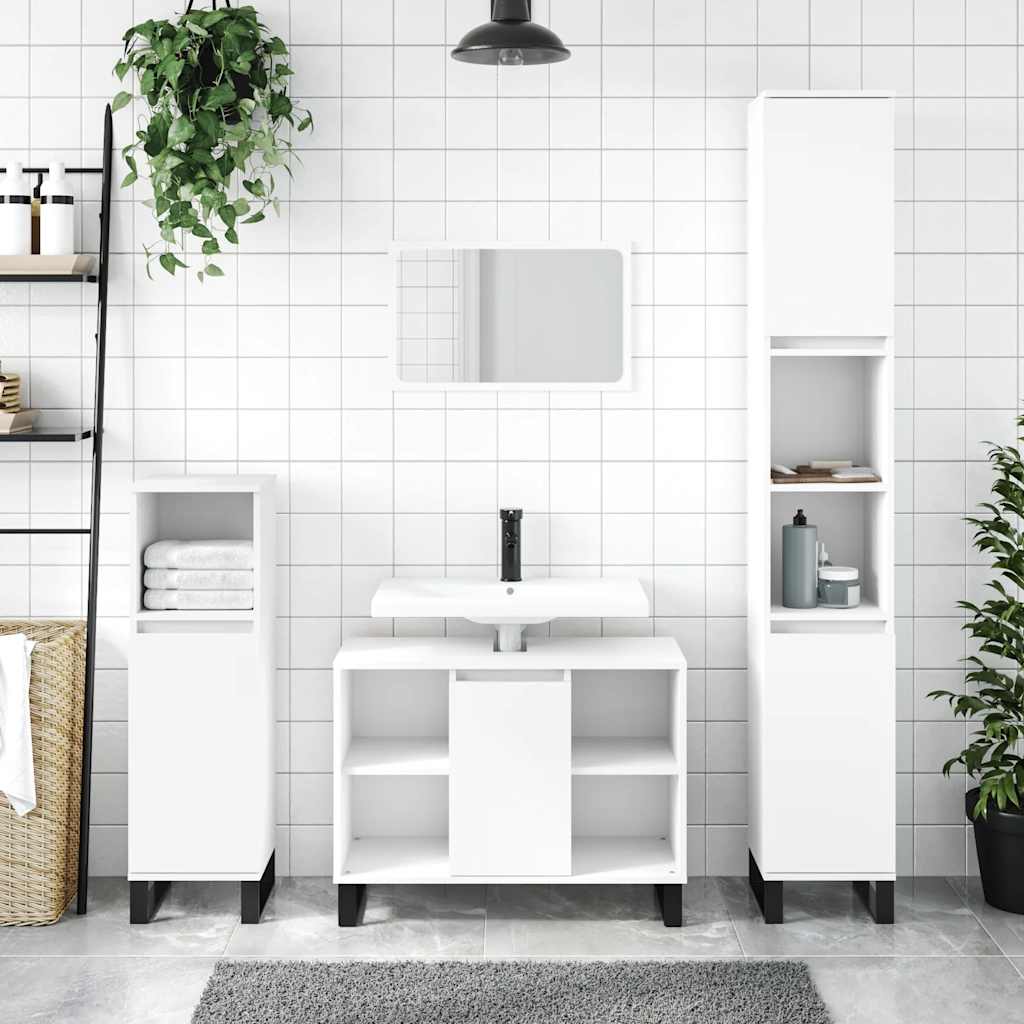 vidaXL Kúpeľňová skrinka biela 80x33x60 cm kompozitné drevo