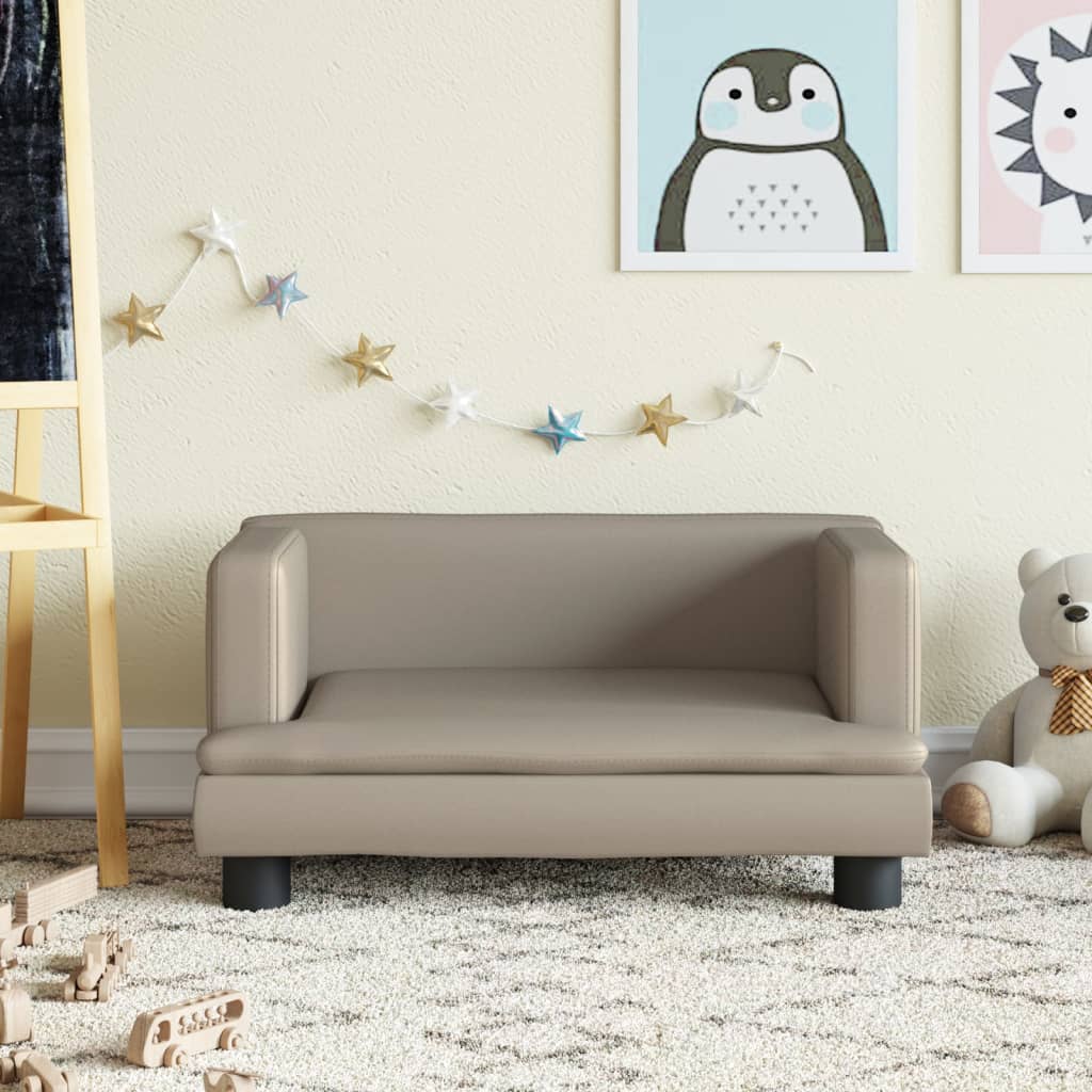 vidaXL Detská pohovka kapučínová 60x40x30 cm umelá koža