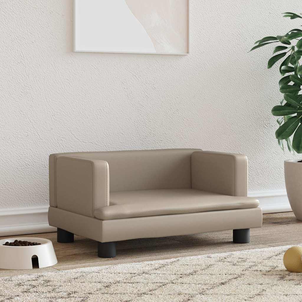 vidaXL Pelech pre psa kapučínový 60x40x30 cm umelá koža