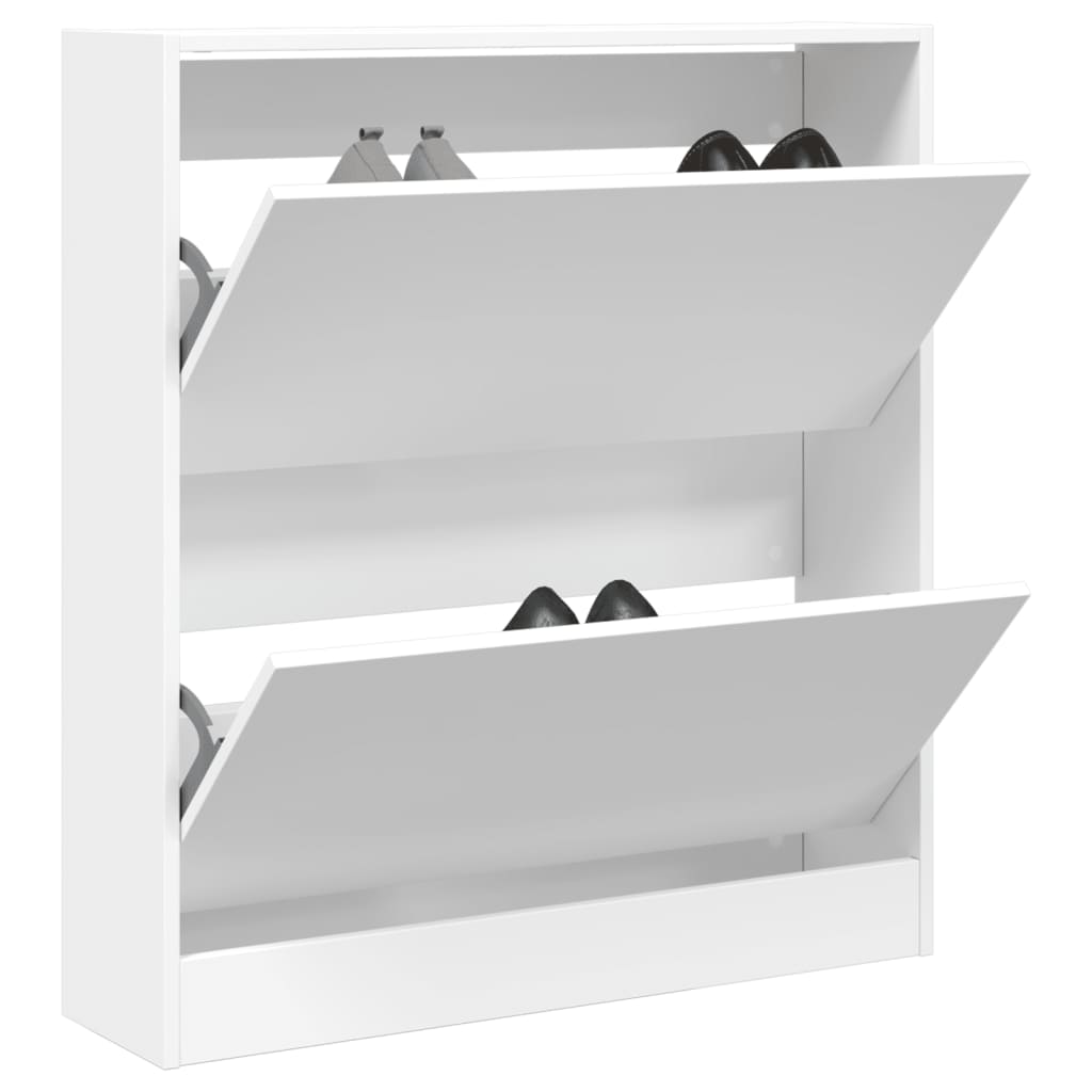 vidaXL Botník biely 80x21x87,5 cm kompozitné drevo