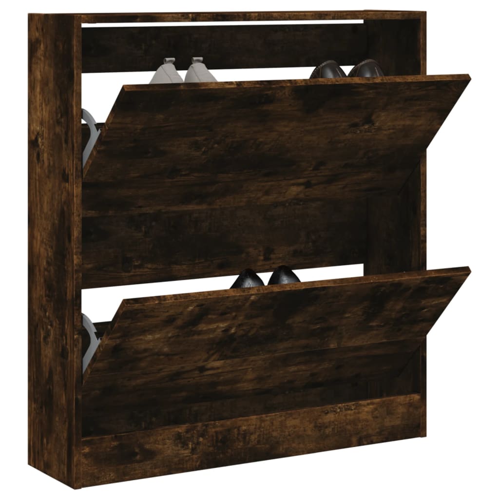 vidaXL Botník dymový dub 80x21x87,5 cm spracované drevo