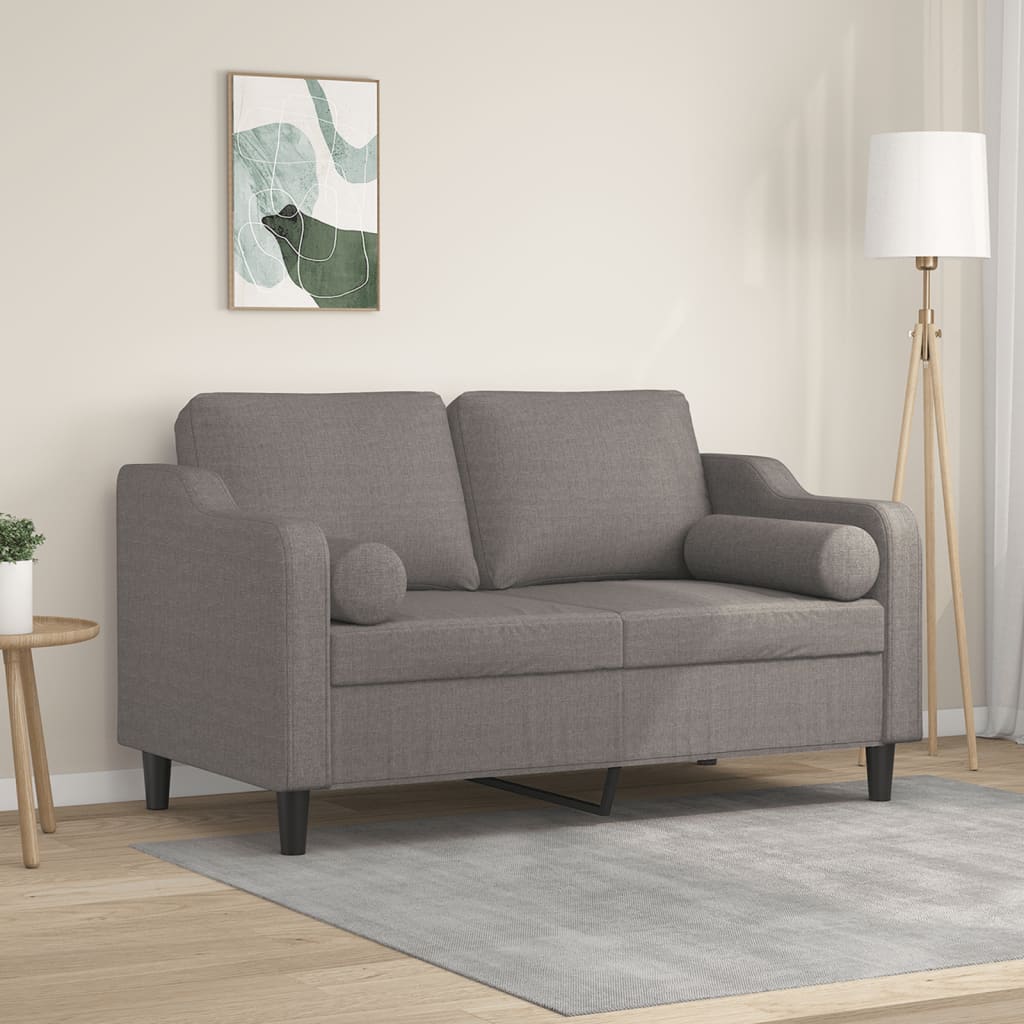 vidaXL 2-miestna pohovka s vankúšmi sivohnedá 120 cm látka