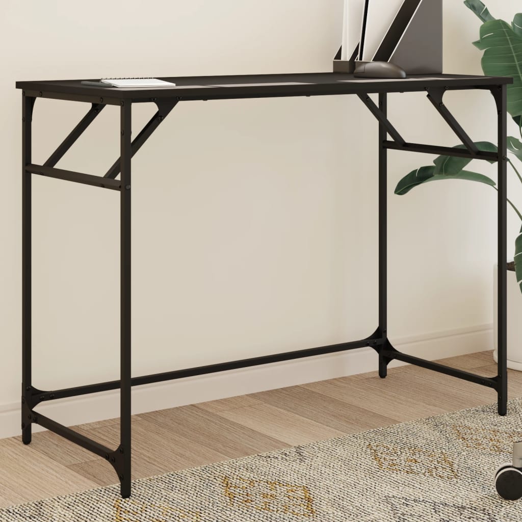 vidaXL Stôl čierny 100x45x76 cm kompozitné drevo a práškovaná oceľ