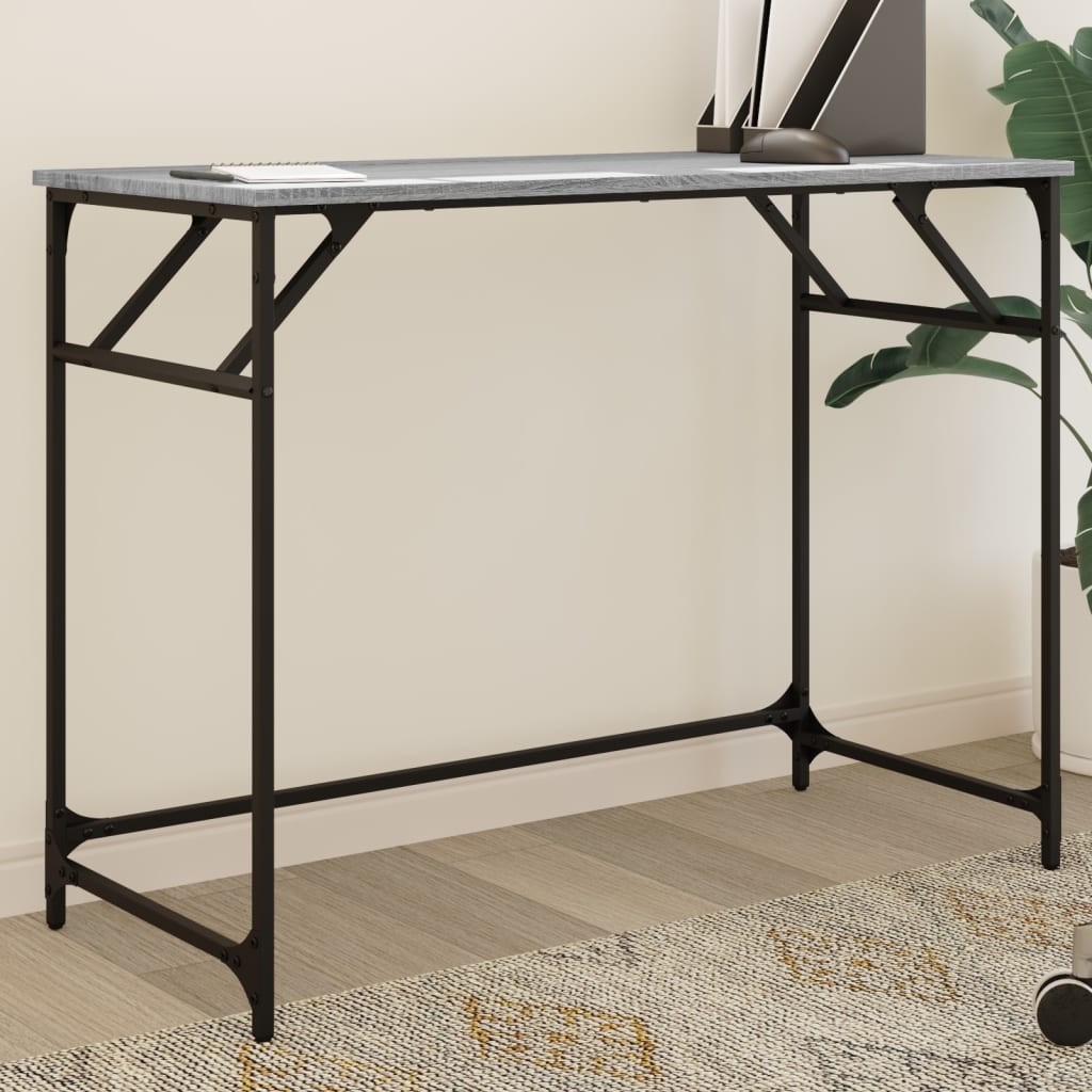 vidaXL Stôl sivý sonoma 100x45x76cm kompozitné drevo a práškovaná oceľ